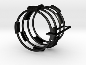 The Four Kings puzzle ring in Matte Black Steel: 2 / 41.5