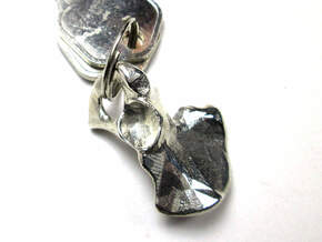 Hip Bone Keychain Fob in Polished Silver