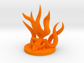 Nine-tailed Demon Fox in Orange Processed Versatile Plastic