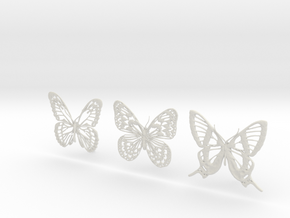 Butterfly Hair Pins in White Natural Versatile Plastic