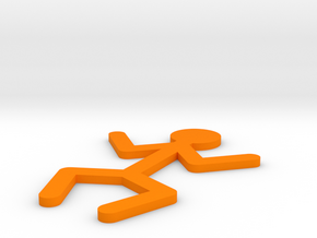 [1DAY_1CAD] STICKMAN_STANDING in Orange Processed Versatile Plastic