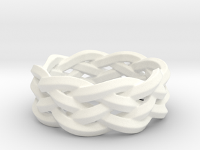 Five-Strand Braid Ring in White Processed Versatile Plastic