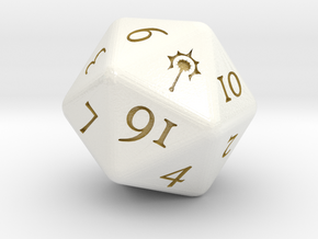 D20 D&D Cleric's Dice in Glossy Full Color Sandstone