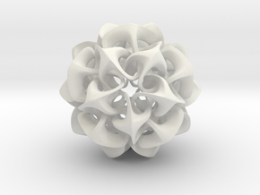 Rhombic Triacontahedron II, medium in White Natural Versatile Plastic