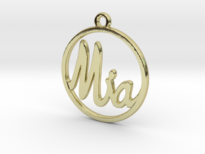 Mia First Name Pendant in 18k Gold Plated Brass
