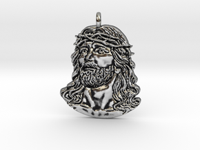 Jesus Charm in Antique Silver