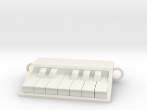 Keyboard Piano Pendant 1 Octave in White Natural Versatile Plastic
