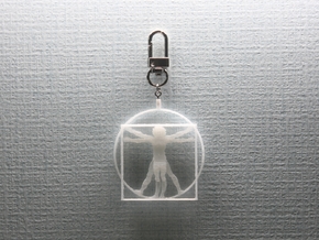 Vitruvian Man Keychain Accessory  in White Natural Versatile Plastic