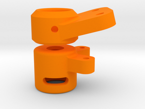 Link mount and End cap for 12mm OD tube and 11mm O in Orange Processed Versatile Plastic