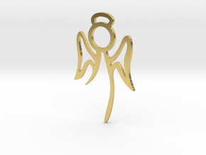 Angel Pendant in Polished Brass