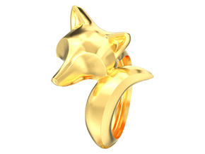 Stylish decorative fox ring in 14K Yellow Gold