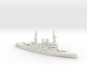German Deutschland-Class Battleship in White Natural Versatile Plastic: 1:1800