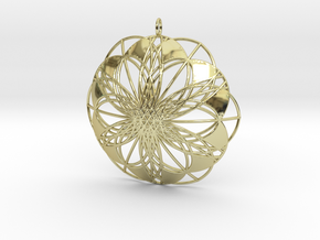 Seed of Life Pendant - from the Flower of Life in 18k Gold Plated Brass