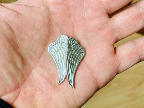Angel wing pendent (Left side) in Polished Silver