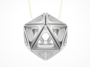 Icosahedron Pendant Type A in White Natural Versatile Plastic: Small