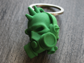 DJ Punk Skull Keychain in Green Processed Versatile Plastic