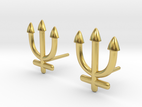 Sailor Neptune earrings in Polished Brass