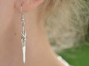 Blades of the Fallen Prince earrings in Natural Silver