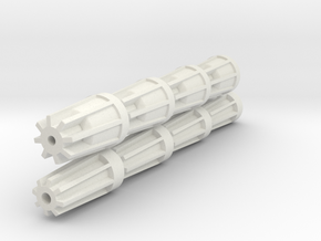 Terror Drome Cannon Tips (Small and Large, 4 each) in White Natural Versatile Plastic