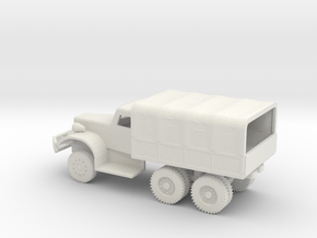 1/87 Scale Diamond T Cargo Truck with cover in White Natural Versatile Plastic