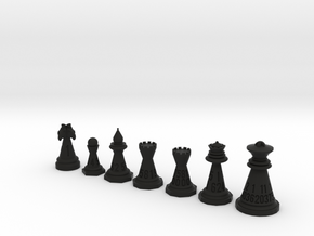 Chessdice (Solid) in Black Natural Versatile Plastic: Polyhedral Set