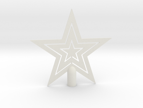 Star tree topper Christmas - Large Strong 24cm 9½" in White Natural Versatile Plastic: Large