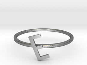 Letter E Ring in Polished Silver: 7 / 54