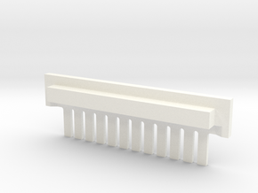 12 tine Gel Comb (single piece) in White Processed Versatile Plastic