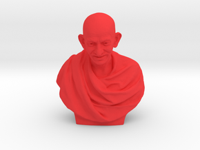 Gandhi bust in Red Processed Versatile Plastic: Medium