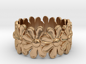 Flower Infinity Ring - Size 7.25 in Polished Bronze: 7.5 / 55.5