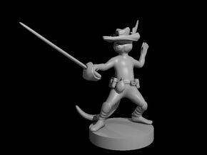 Tabaxi Young Swashbuckler in White Natural Versatile Plastic