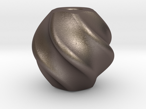 Vortex : Begleri Bead  in Polished Bronzed-Silver Steel