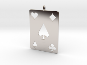 Ace of Spades in Rhodium Plated Brass