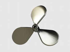 Boat propeller keychain in Polished Bronzed Silver Steel