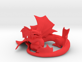 Finned Dragon in Red Processed Versatile Plastic