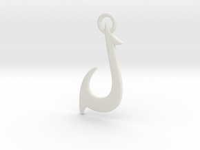 Cosplay Charm - Fish Hook (flat) in White Natural Versatile Plastic