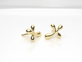 Raindrop Cross Earrings - Christian Jewelry in 14k Gold Plated Brass
