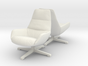 Chair 08. 1:24 Scale in White Natural Versatile Plastic