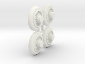 Wooden Railway Wheel - Full Size - 4 Pack in White Natural Versatile Plastic