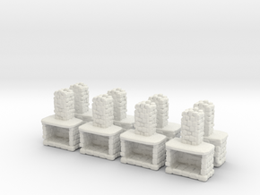 Stone Fireplace (x8) 1/160 in White Natural Versatile Plastic
