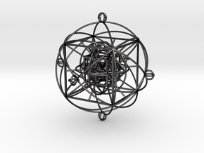 Unity Sphere (medium yin) in Polished and Bronzed Black Steel