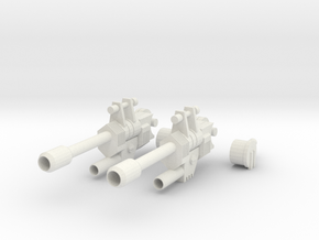 Sixshot Articulated Rifles in White Natural Versatile Plastic
