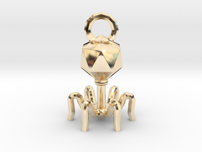 Bacteriophage in 14k Gold Plated Brass