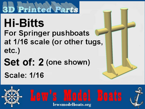 Springer pushboat H-Bitt Set of 2, scale: 1/16 in White Natural Versatile Plastic: 1:16