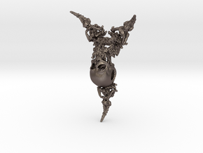 Skull Pendant | Devil Within in Polished Bronzed-Silver Steel