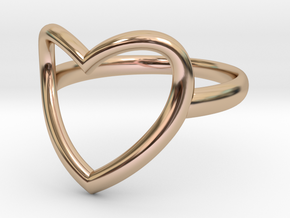 Open Heart Ring in 14k Rose Gold Plated Brass: 7 / 54