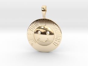 Smile Your Way Through It Coin Pendant in 14k Gold Plated Brass