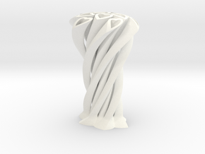 Hearts Vase in White Processed Versatile Plastic