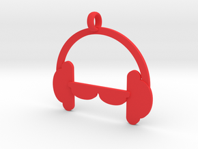 Headphones charm in Red Processed Versatile Plastic