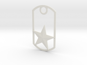 Star dog tag in White Natural Versatile Plastic